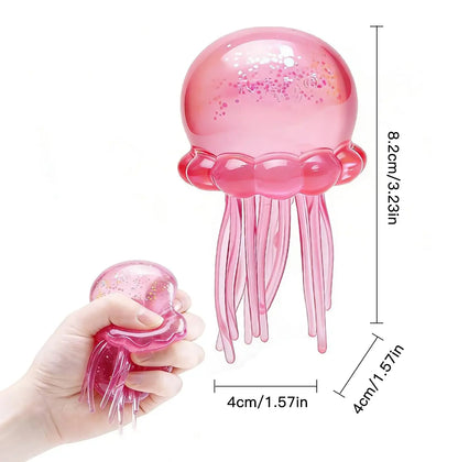 Soft Gel Filled Sensory Squeeze Toy, Stretchy Elastic Squishy Stress Relief Ball, Calming Anxiety Reducing Hand Fidget, Cute Relaxing Jelly Texture, Fun Portable Handheld Squeeze Toy Gift for All Ages