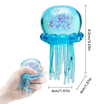 Soft Gel Filled Sensory Squeeze Toy, Stretchy Elastic Squishy Stress Relief Ball, Calming Anxiety Reducing Hand Fidget, Cute Relaxing Jelly Texture, Fun Portable Handheld Squeeze Toy Gift for All Ages